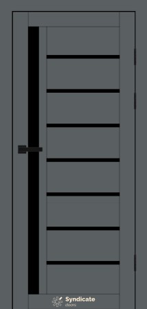 Двері Syndicat Doors PVC 101 Емелія Графітіко чорне скло